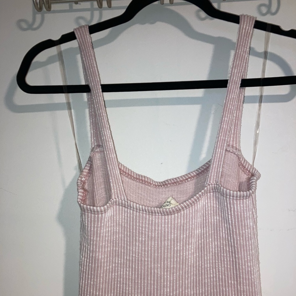 Pink and white Striped Jumpsuit